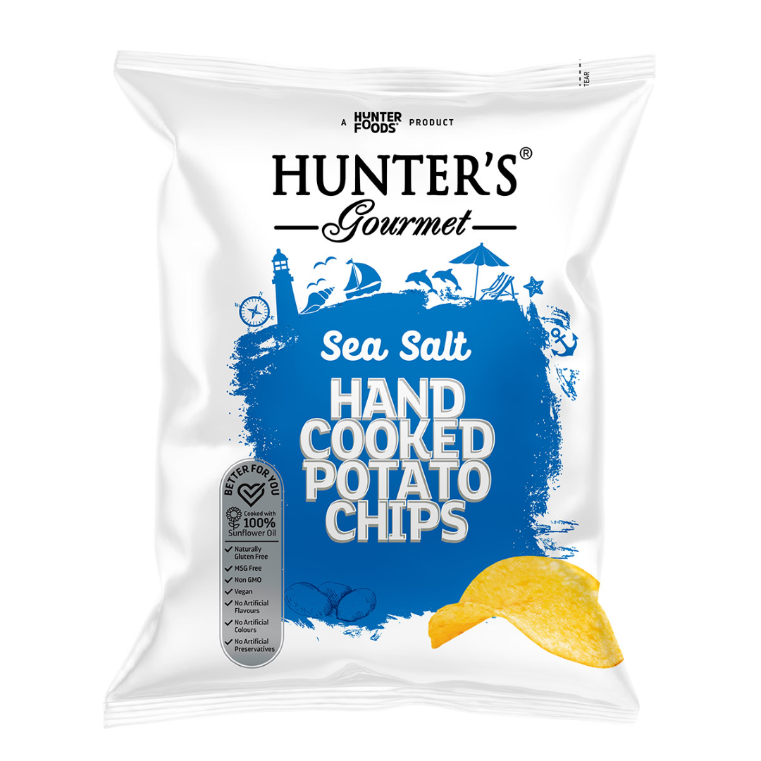 HUNTERS POTATO CHIPS SEA SALT 125G